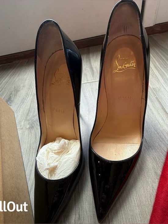 Christian Louboutin Shoes - Christian Louboutin Black Patent Leather Pointed Toe Pumps Heels 38.5 Red Bottom